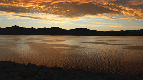 Diamond Valley Lake at dusk