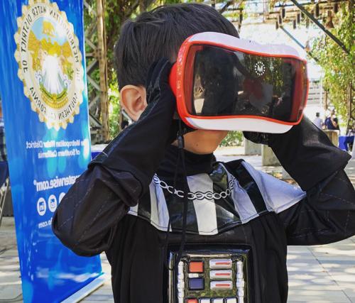 Kid with Custom and VR glasses